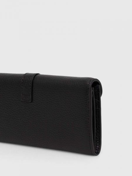 Чорний шкіряний гаманець Coccinelle
