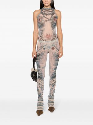 Transparentes body mit print Jean Paul Gaultier