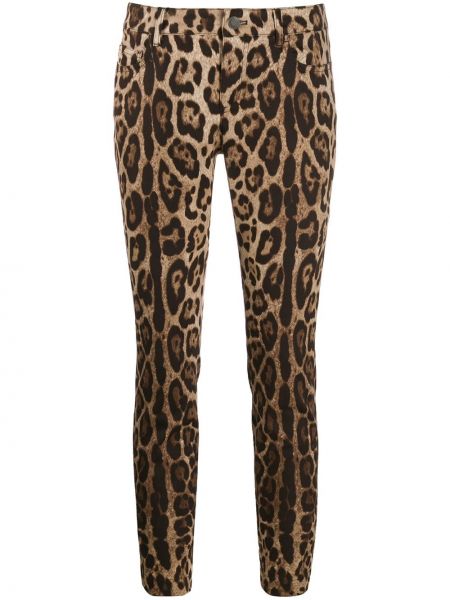 Leopardimustriga mustriline teksapüksid Dolce & Gabbana
