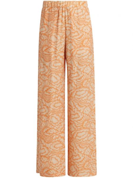 Pantaloni de mătase cu croială lejeră Stella Mccartney portocaliu