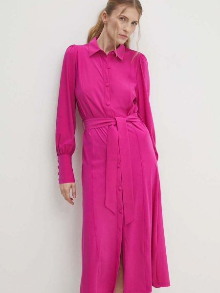 Midi ruha Answear Lab rózsaszín
