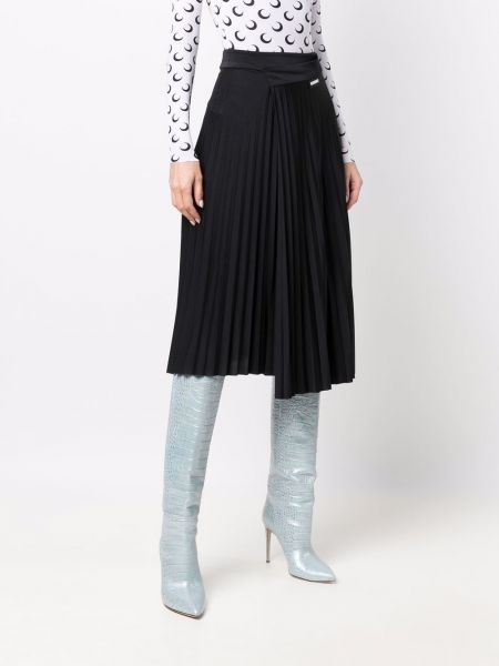 Plisované midi sukně Vetements černé