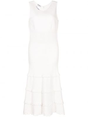 Midi haljina bez rukava Chanel Pre-owned bijela