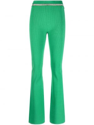 Pantaloni con cristalli Rabanne verde