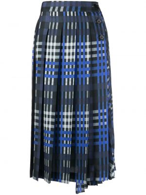 Plisované kostkované sukně s potiskem Msgm modré