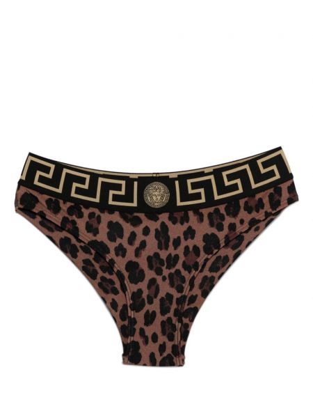 Leopar baskılı bikini Versace kahverengi