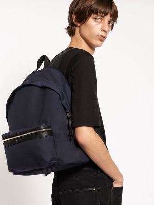 Kožený batoh z nylonu Saint Laurent modrý