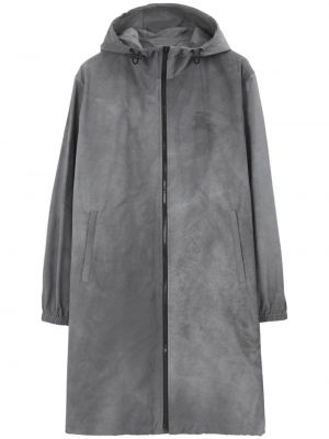 Kabát s kapucňou Burberry sivá