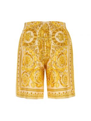 Pantalones cortos de seda Versace beige