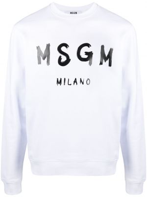 Trykt bomull sweatshirt Msgm hvit