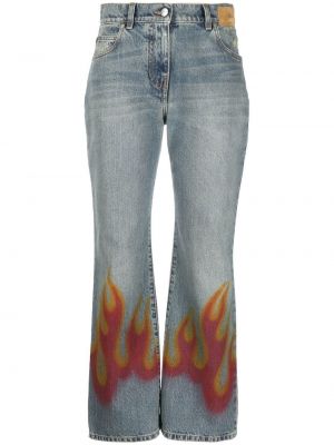 Bootcut jeans mit print ausgestellt Palm Angels blau
