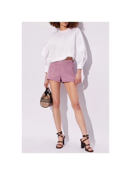Pantalones cortos de algodón Max Mara violeta