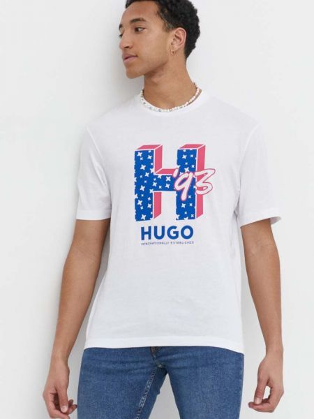 Bavlněné tričko s potiskem Hugo Blue