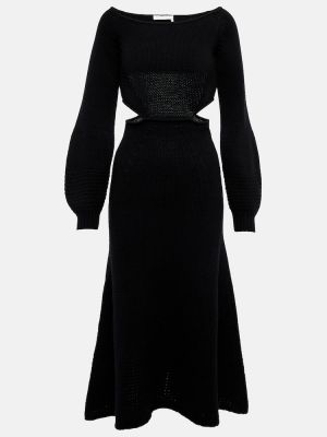 Sukienka midi wełniana z kaszmiru Chloã© czarna