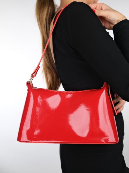 Kožna torbica od lakirane kože Luvishoes crvena