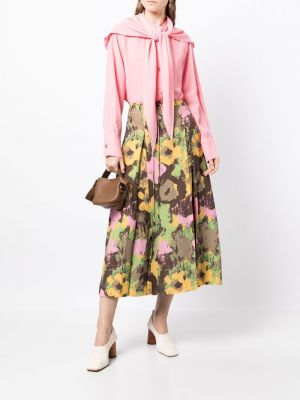 Květinové sukně s potiskem Rejina Pyo hnědé