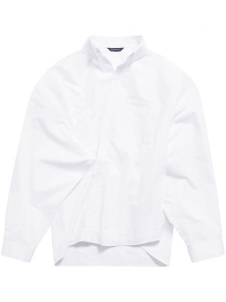 Oversize памучна риза Balenciaga бяло