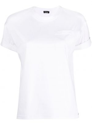 Памучна тениска с джобове Kiton бяло
