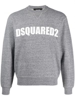 Sweatshirt mit print mit kristallen Dsquared2 grau