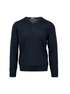 Sweter wełniany Paolo Pecora niebieski