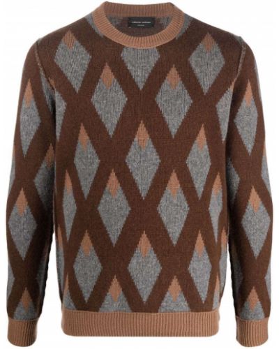 Jersey de tela jersey con estampado geométrico Roberto Collina marrón