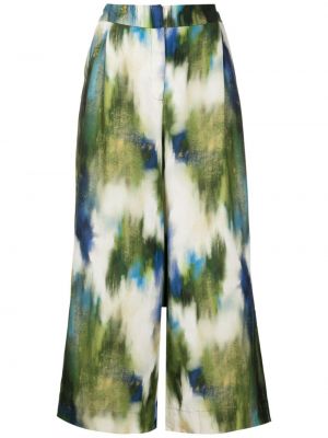 Culottes nohavice s potlačou s abstraktným vzorom Lenny Niemeyer zelená