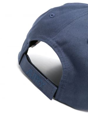 Medvilninis siuvinėtas kepurė su snapeliu Autry mėlyna