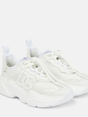 Sneakersy skórzane Dolce&gabbana białe