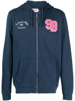 Hoodie med broderi Mc2 Saint Barth blå