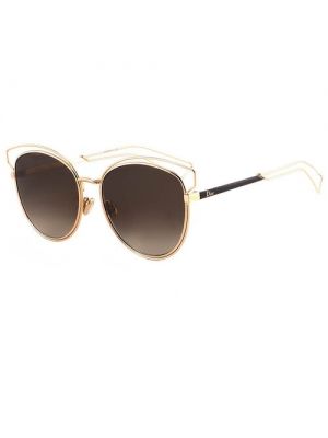 Солнцезащитные очки Christian Dior, оправа: металл, градиентные, для женщин золотой