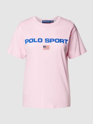 Koszulka z nadrukiem Polo Sport różowa