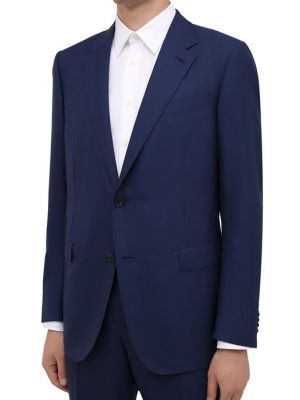 Шелковый шерстяной костюм Ermenegildo Zegna синий
