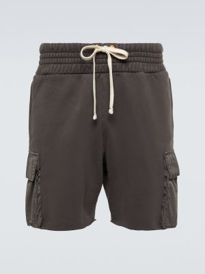 Pantalones cortos cargo de algodón de tela jersey Les Tien negro