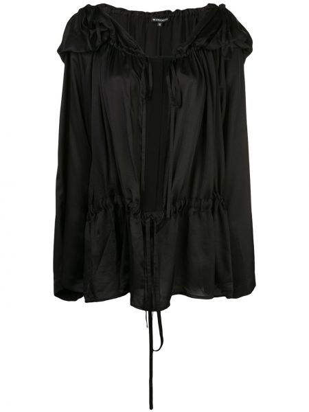 Blusa con capucha plisada Ann Demeulemeester negro