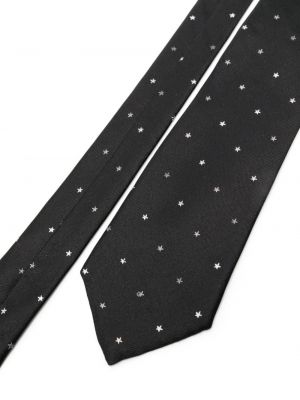 Cravate en soie à motif étoile Paul Smith noir