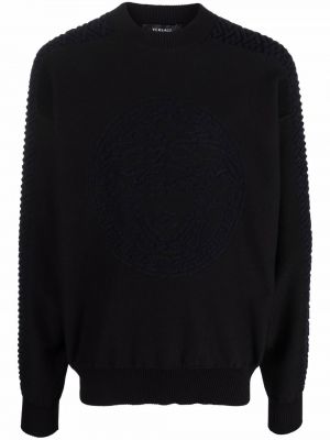 Trykt bomull sweatshirt Versace svart