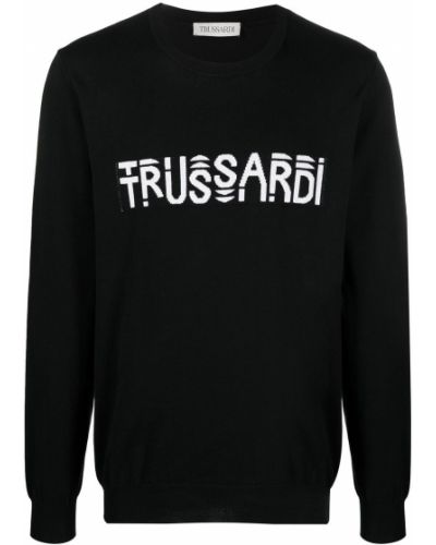 Jersey con estampado de tela jersey Trussardi negro