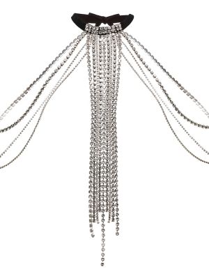 Krištáľový náhrdelník so strapcami Isabel Marant strieborná