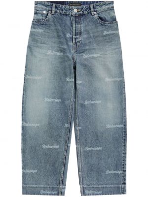 Skinny džíny s potiskem Balenciaga modré