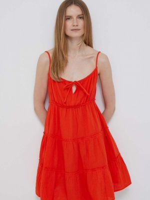 Bavlněné mini šaty Gap oranžové