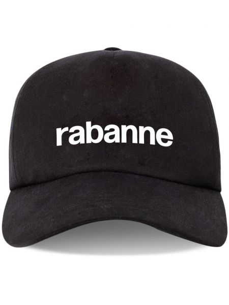 Памучна шапка с козирки с принт Rabanne черно