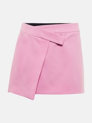 Μάλλινη φούστα mini The Attico ροζ