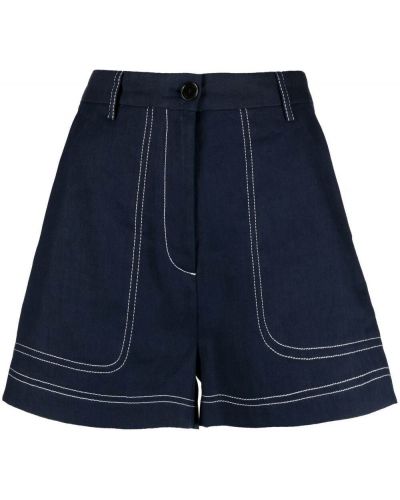 Pantalones cortos de cintura alta Pinko azul