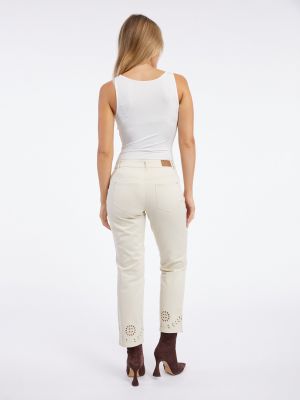 Priliehavé džínsy s rovným strihom Orsay béžová