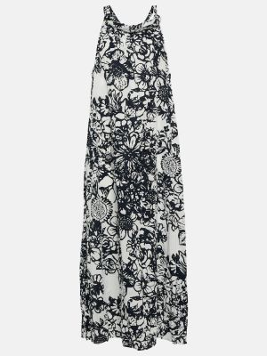 Samt maxikleid aus baumwoll mit print Velvet