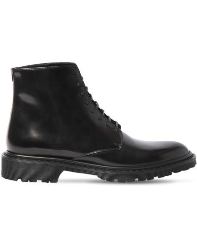 Кожаные армейские ботинки армейские Saint Laurent, черный