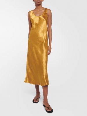 Атласное платье Max Mara желтое