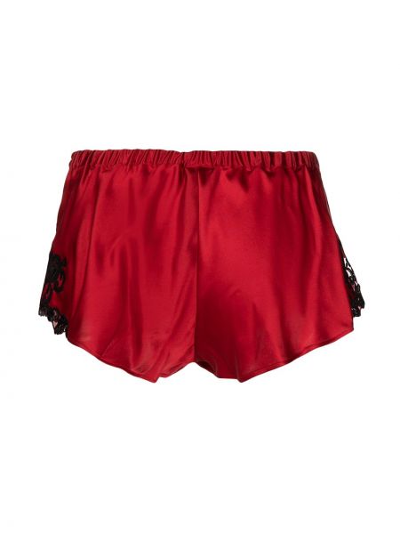 Pantalones cortos con perlas de encaje La Perla rojo