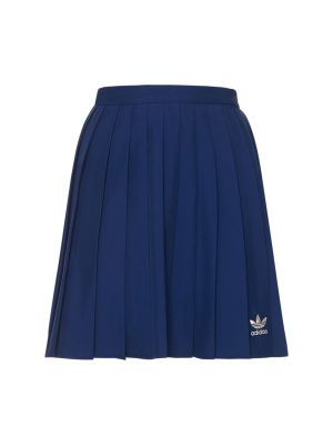 Fustă plisată Adidas Originals albastru