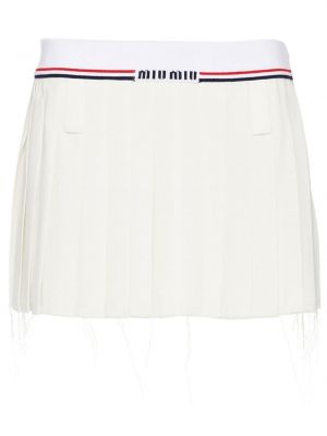 Plisované mini sukně Miu Miu bílé